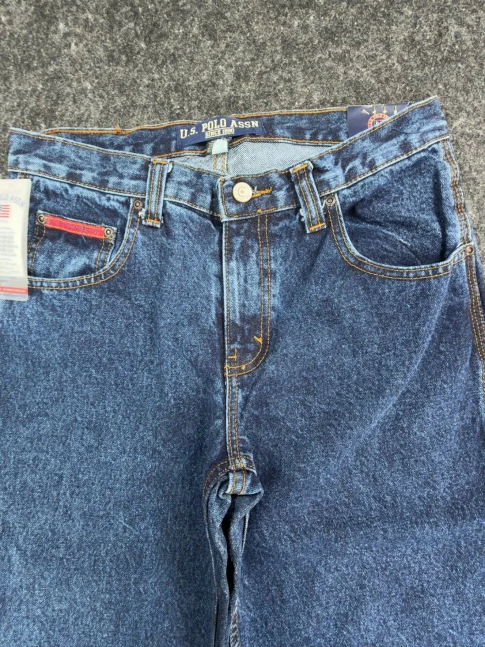 U.S. Polo Assn Carpenter Jeans Boys 14 Blue Cotton Easy Fit Utility NWT